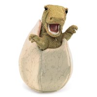 Marioneta De Mano Folkmanis Con Forma De Huevo De Dinosaurio Verde/Bronceado/Marrón, 23 X 15 Cm