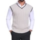thumbnail image 1 of INSPIRE CHIC Chaleco de Punto Sin Mangas con Cuello en V de Color Sólido para Hombre S Beige, 1 of 5