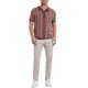 thumbnail image 2 of INSPIRE CHIC Polo de Punto a Rayas para Hombre de Verano con Mangas Cortas y Botones Abajo Camisas Polo de Jacquard S Marrón Oscuro, 2 of 6