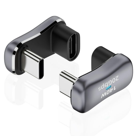 Adaptador USB C AReme, ángulo de 180°, USB-C macho a hembra, 20 Gbps PD 140 W