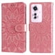thumbnail image 1 of Funda tipo cartera FOXDOCK para OPPO F25 Pro , diseño girasol en relieve, cuero PU, cierre magnético, soporte y tarjetero, 1 of 5