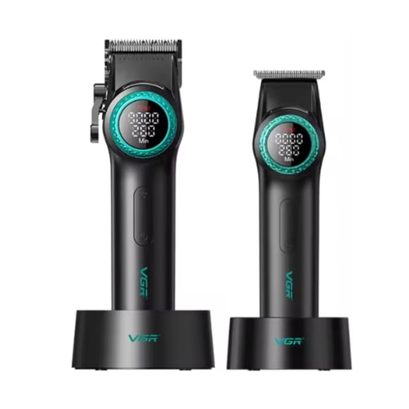 Barber Combo Negro Vgr Pro Cortapelo v-001 + Patillera v-977