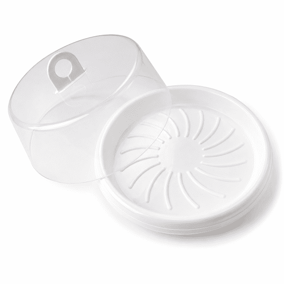 Porta Torta / Kuchen / Frutas Blanco Con Tapa Pvc Multiuso 29 Cm MB-11