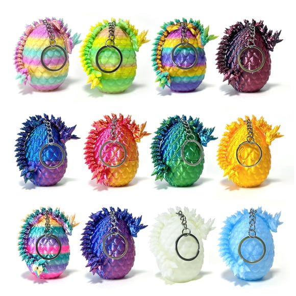Set de 12 llaveros de huevos de dragón impresos en 3D MTHAPJZ