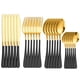 thumbnail image 1 of XmhyTop Juego de Cubiertos de Oro Negro 24 Piezas, Acero Inoxidable, Estilo Moderno para Cenas y Eventos, 1 of 4