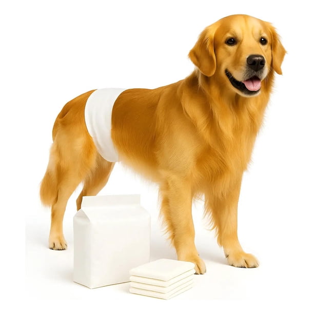 Pañales Perros Macho Gatos Desechables Incontinencia M blanco 24 Unidades M
