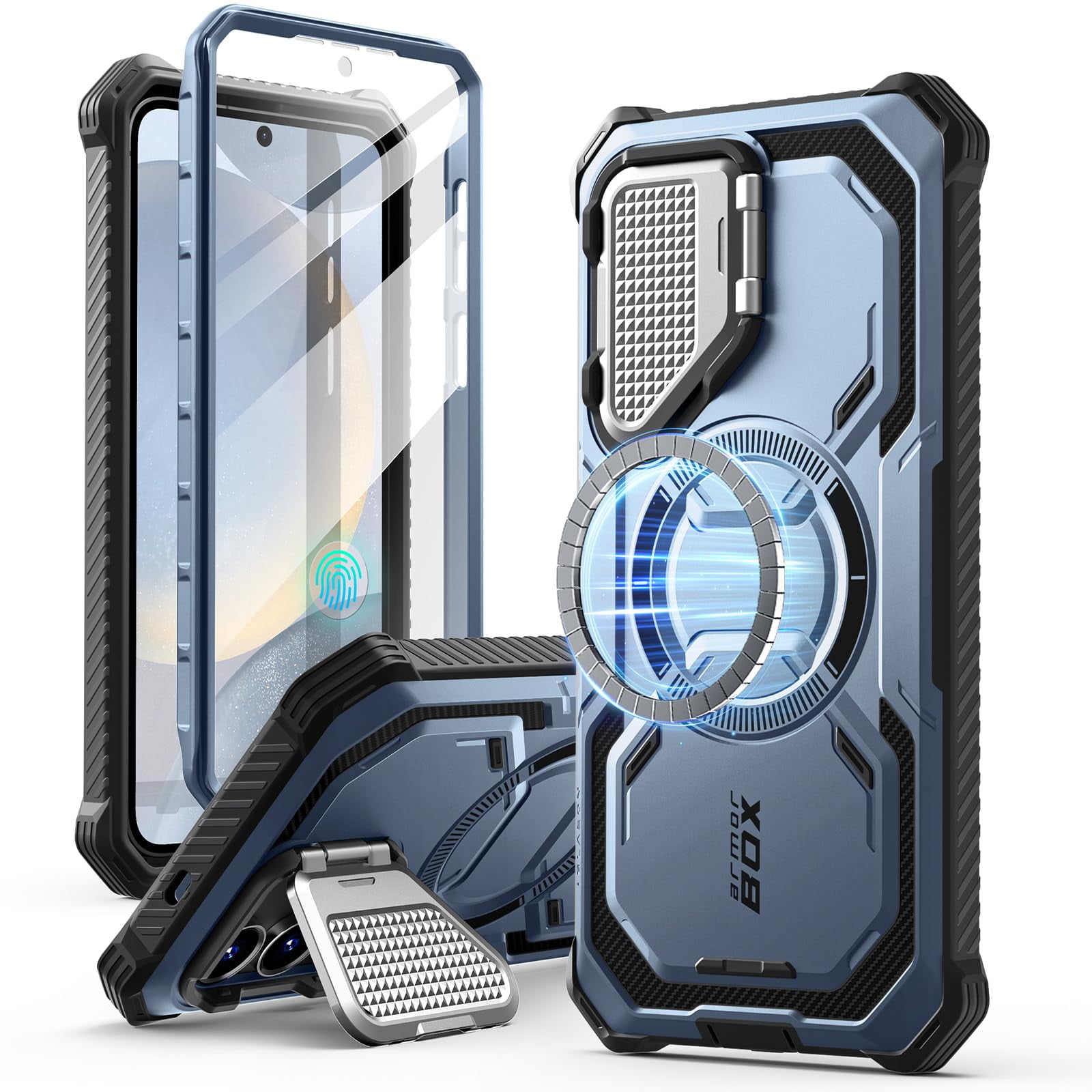 Funda De Teléfono I-blason Para Samsung Galaxy S25 Plus Con Soporte Azul