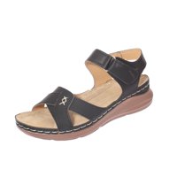 Sandalia Plataforma Negro Vía Franca