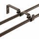 thumbnail image 3 of Set Doble De Barras Para Cortina Extensible 75-110 Cm De Metal Diámetro 16/19 Mm Soporte De Muro Terminal Cónico Color Café, 3 of 4