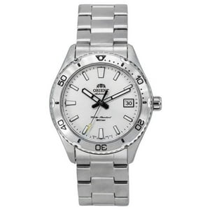 Reloj Orient Sports Mako Automático De Buceo Con Esfera Blanca Acero Inoxidable Ra-Ac0Q03S10B Ra-Ac0Q03S30B 200M Para Hombre