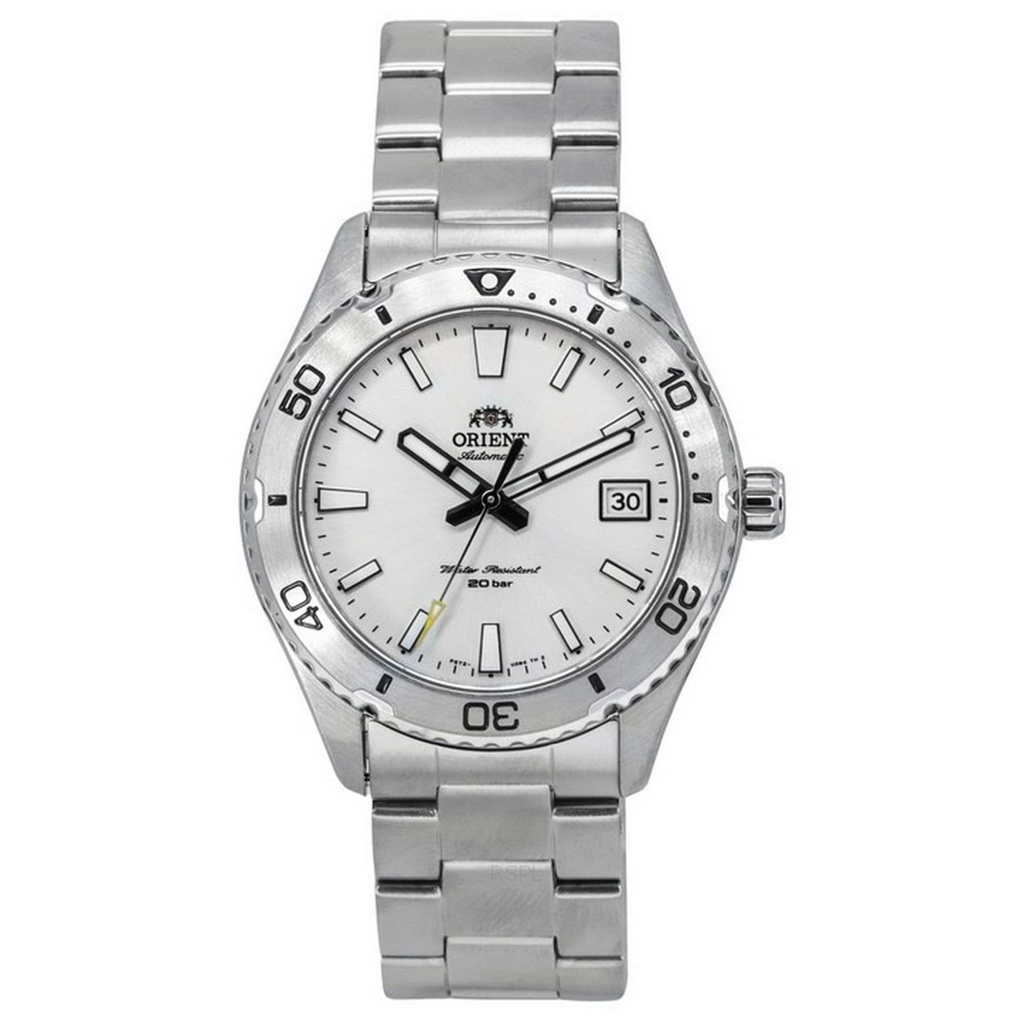 Reloj Orient Sports Mako Automático De Buceo Con Esfera Blanca Acero Inoxidable Ra-ac0q03s10b Ra-ac0q03s30b 200m Para Hombre