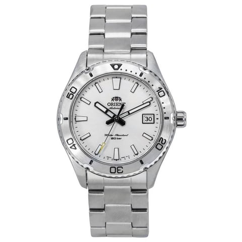 Reloj Orient Sports Mako Automático De Buceo Con Esfera Blanca Acero Inoxidable Ra-Ac0Q03S10B Ra-Ac0Q03S30B 200M Para Hombre