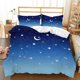 thumbnail image 1 of Starlight Star Moon Print Quilt Duvet Cover Set Queen Double Bedclothes Kids3-Piece Bedding Set, 1 of 5