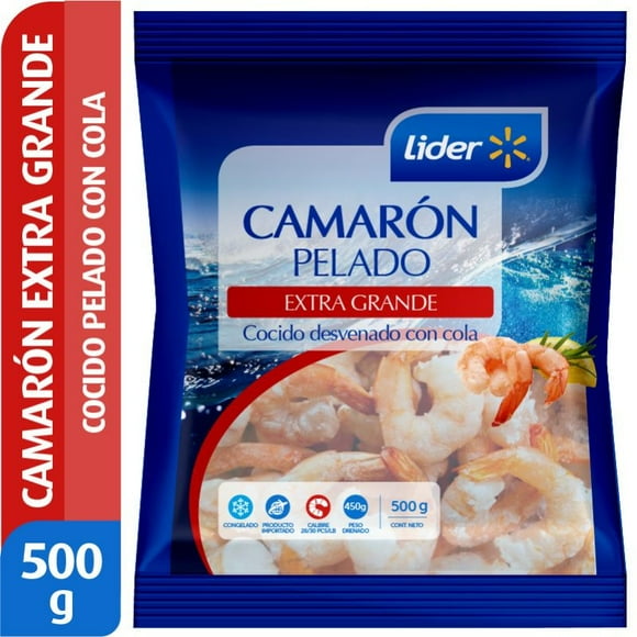Camarón Extra Grande Pelado con Cola Desvenado Cocido, 500 g