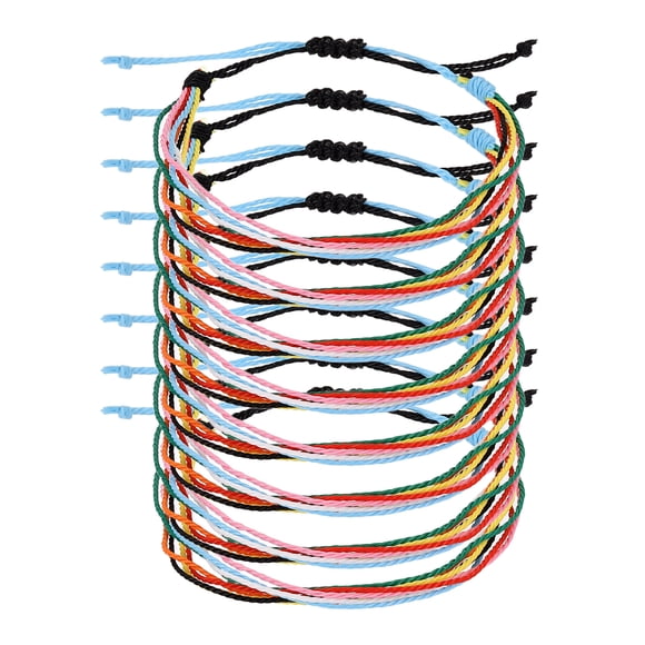 Uxcell 8 Piezas Pulsera de Cuerda Trenzada, Pulseras de Cuerda Tejida Ajustables Boho Impermeables Accesorio Elegante para Mujeres Hombres Cumpleaños Amistad, 6 Colores