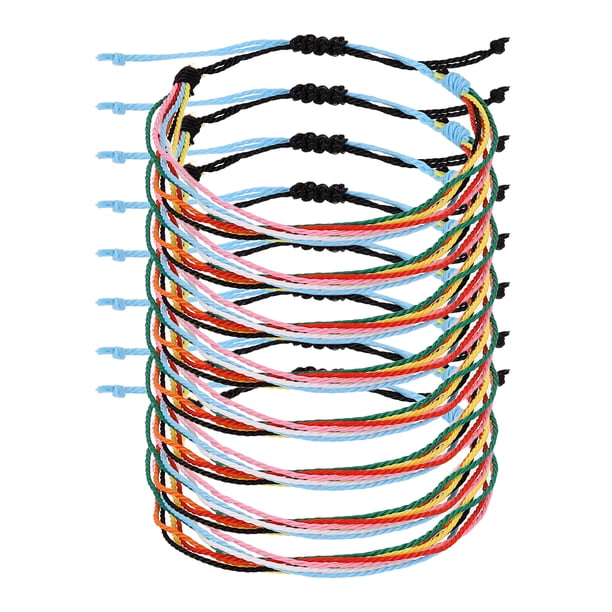 Uxcell 8 Piezas Pulsera de Cuerda Trenzada, Pulseras de Cuerda Tejida Ajustables Boho Impermeables Accesorio Elegante para Mujeres Hombres Cumpleaños Amistad, 6 Colores