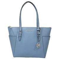 Cartera Michael Kors Womens Charlotte Large Saffiano Leather Topzip Tote Bag 35F0Scft3L-Denim