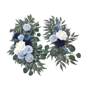Bothyi - Juego De Flores Artificiales Para Arco De Boda, Paquete De 2 Para Recepción En La Pared, Color Azul