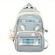 thumbnail image 1 of Kawaii Plaid Bunny Ears Backpack, Cute Preppy Style Laptop Schoolbag, Large Capacity Travel Rucksack With Pendant & Badge, 1 of 5