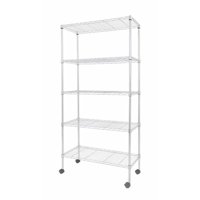 Topmarket - Estante Cromado 5 Niveles Con Rueda 75X35X154 Cm
