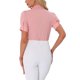 thumbnail image 3 of INSPIRE CHIC Camiseta de Trabajo de Manga Corta para Mujer con Botones, Body de Una Pieza, Rosa M, 3 of 5