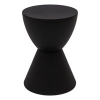 Mesa Auxiliar Leisuremod Boyd Modern Hourglass Con Almacenamiento Negro