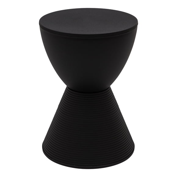 Mesa auxiliar LeisureMod Boyd Modern Hourglass con almacenamiento negro