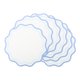 thumbnail image 1 of Juego de 6 Manteles Individuales de Cuero para Decoración de Mesa de Cocina, Lavables, Limpiables, Azul 13.4 pulgadas, 1 of 6