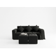 thumbnail image 2 of Living Vera 3 cuerpos + 2 pouf Tela Negro, 2 of 2