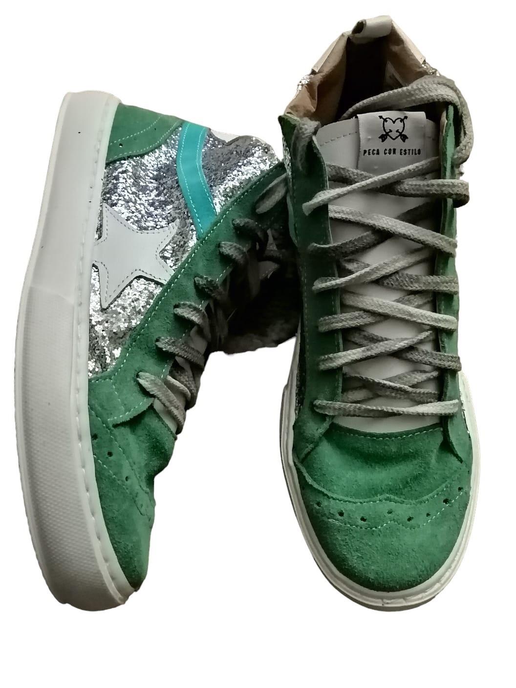 Peca Con Estilo - Zapatilla Urbana Talla 39 Modelo Isidora Verde Mujer