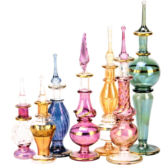 Set De Botellas De Perfume De Cristal Egipcio De 5 A 12 Cm Con Decoración