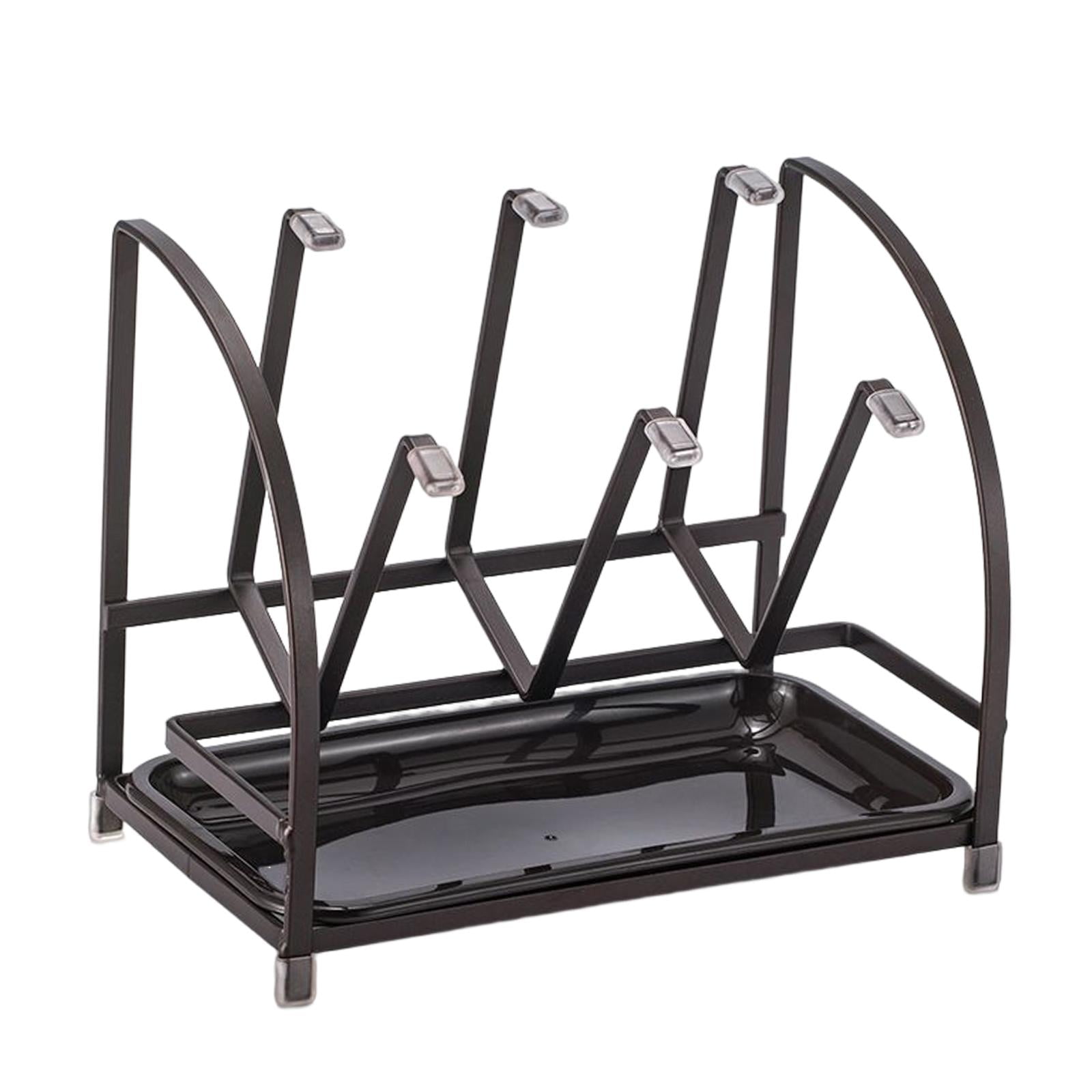 Magideal - Estante De Secado De Metal Moderno Ganchos, Soporte De Escurridor De Ganchos De Material Acero Para 6 Tazas, Soporte De Estante De Secado De Tazas Con