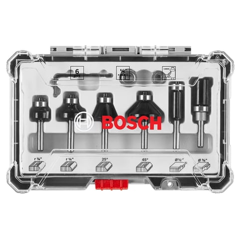 Juego De Brocas Fresadoras Bosch Rbs006Tes, 6 Piezas, Con Punta De Carburo