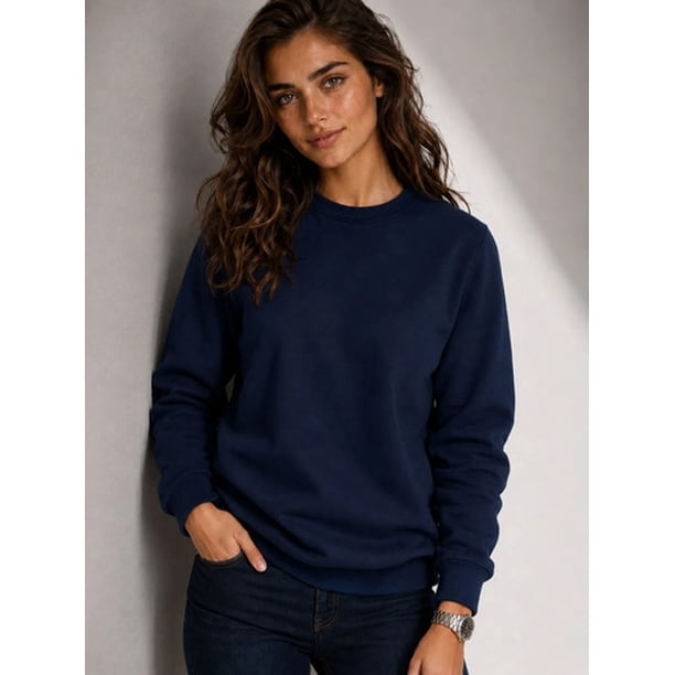 Poleron Cuello Redondo Polo 300g Basico Unisex Para Estampar Xl-xxl Azul Marino Lisa