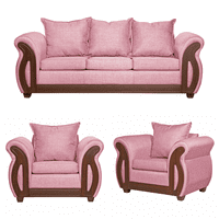 Ruzam Mobel - Juego De Living 3-1-1 Isidora Palo Rosa Lino