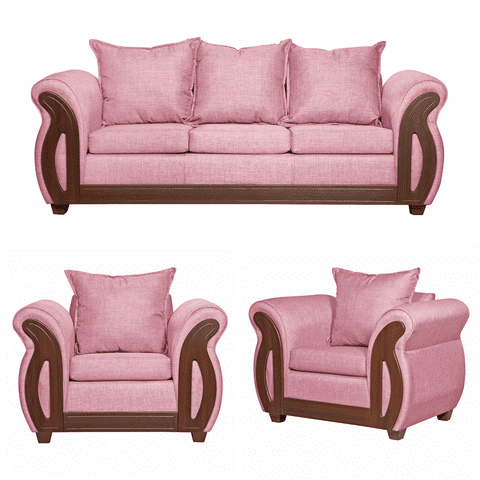 Ruzam Mobel - Juego De Living 3-1-1 Isidora Palo Rosa Lino