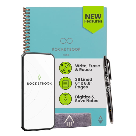 Cuaderno Rocketbook New Core Executive Reutilizable Color Verde Azulado