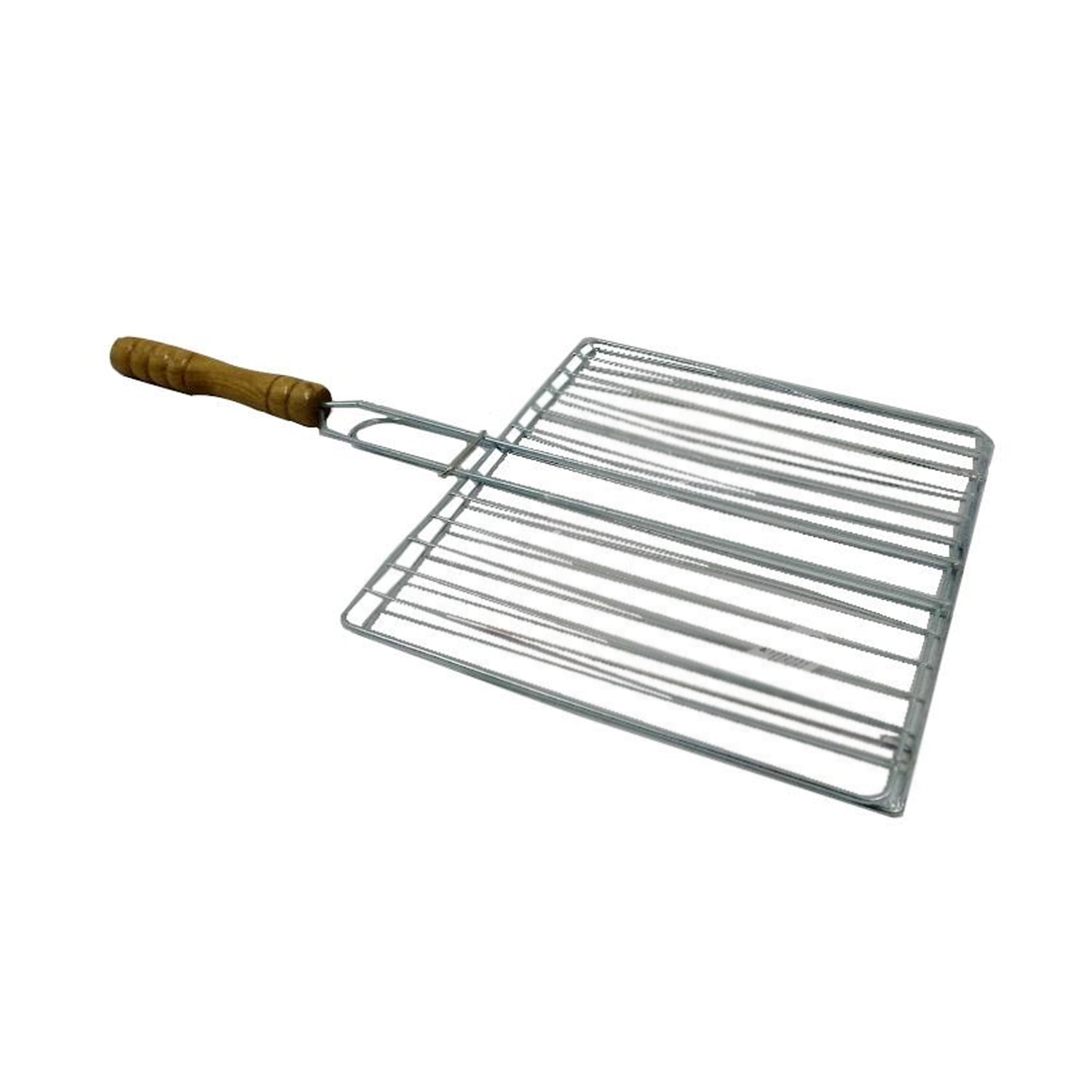 Importclick - Parrilla Asado Rejilla Metal Mango Madera 40x22 Cm