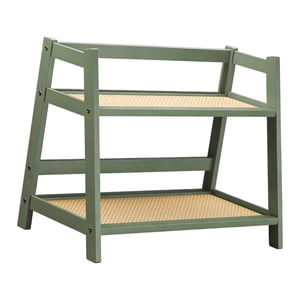 Magideal - Estante De Bambú De Doble Capa, Decoración Del Hogar, Estante De Almacenamiento De Artículos Pequeños Decorativos, Organizador De Almacenamiento De Es Verde S