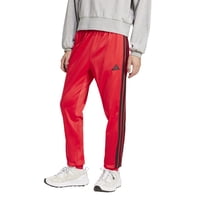 Pantalones Deportivos Adidas De Tricot Con 3 Rayas, Cónicos, Para Hombre, Color Rubí Puro