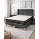 thumbnail image 3 of Cama Europea 2 Plazas  Modelo DreamLux Tapizado en Lino Gris Oscuro con Respaldo Lineal  y Colchón Pillow Top, 3 of 8