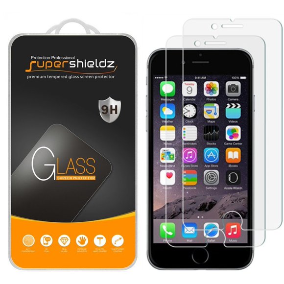Protector de pantalla Supershieldz de vidrio templado para iPhone 6/6s (paquete de 2)