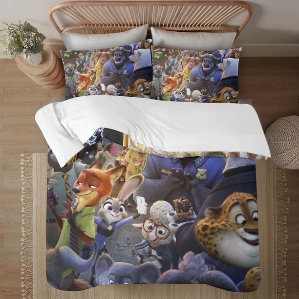 Zootopia 3-Piece Bedding Set For Kids Boys Girls Adult Cartoon Warm Cute Fashion Holiday Present Gift Bed Sheets