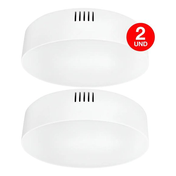 Pack 2 Plafon Panel Led Redondo Sob Itd Decorativo 22w 6000k blanco