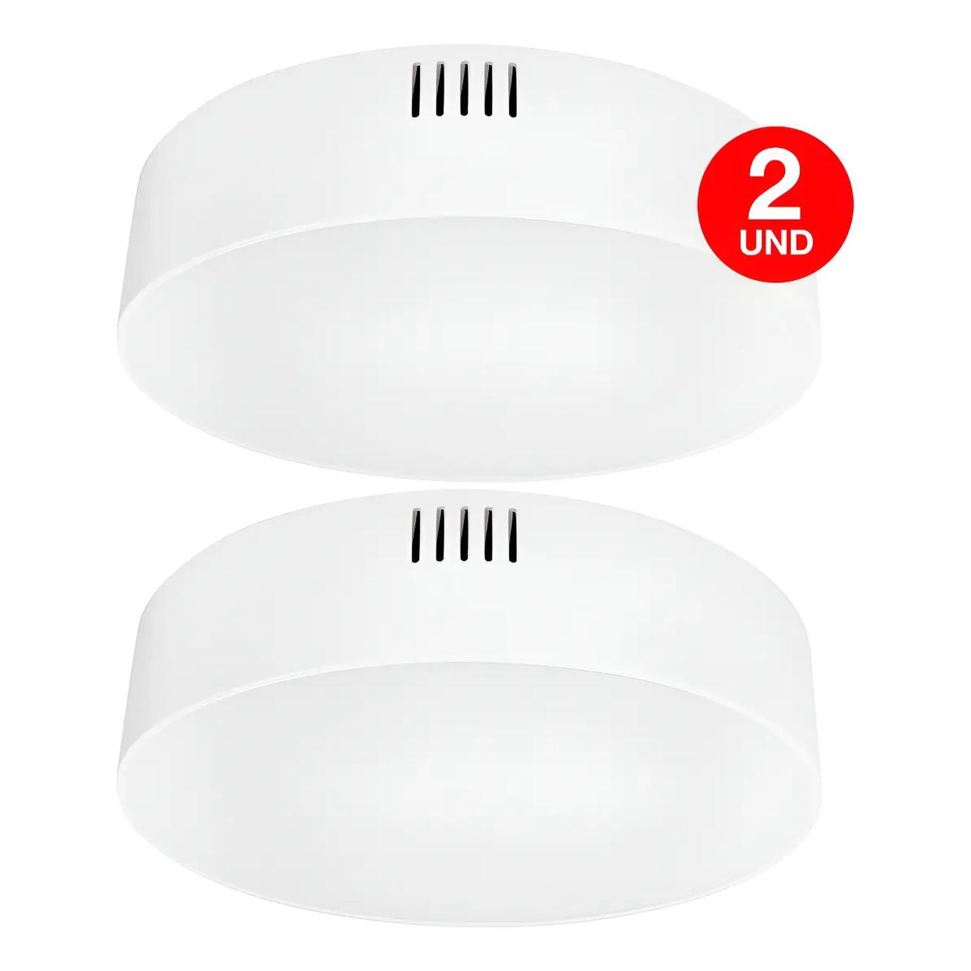 Drl - Pack 2 Plafon Panel Led Redondo Sob Itd Decorativo 22w 6000k Blanco
