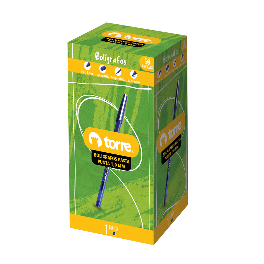 Torre - Pack De Bolígrafos 50 Unidades Azul 1.0
