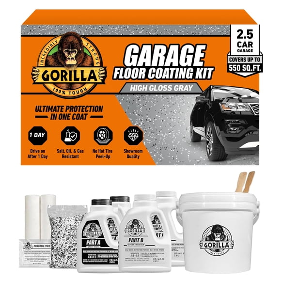 Revestimiento de suelo de garaje Gorilla Epoxy para 2,5 coches, 550 m², gris