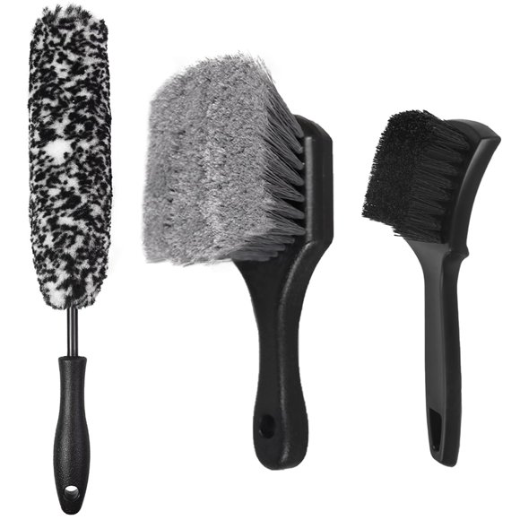 Set de Cepillos para Limpieza TTRCB Rueda y Neumático Suave y Firme