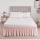 thumbnail image 2 of suxuMhao Falda de Cama Elástica Envolvente con Volantes Tamaño Queen, Gris Rosa - Colchón de 60x80 Pulgadas Compatible con Caída de 15 Pulgadas, Falda de Ropa de Cama de 1 Pieza para Decoración de, 2 of 3