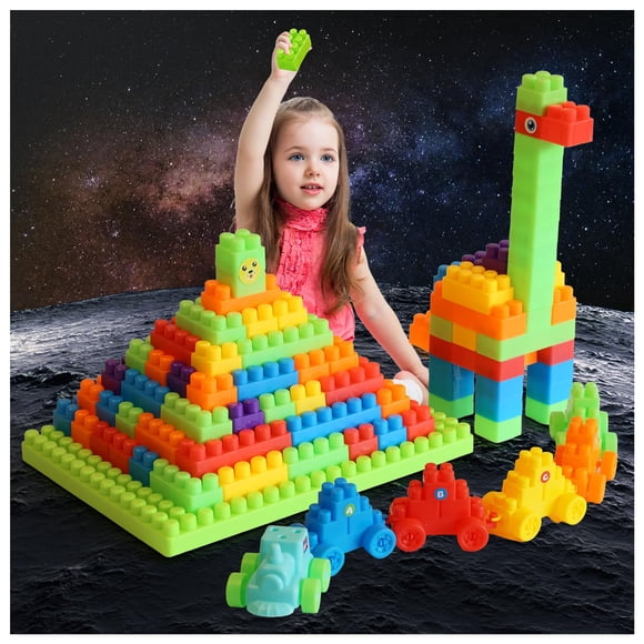 Bloques de construcción LOGBAY de 177 piezas, juguete STEM con baseplate